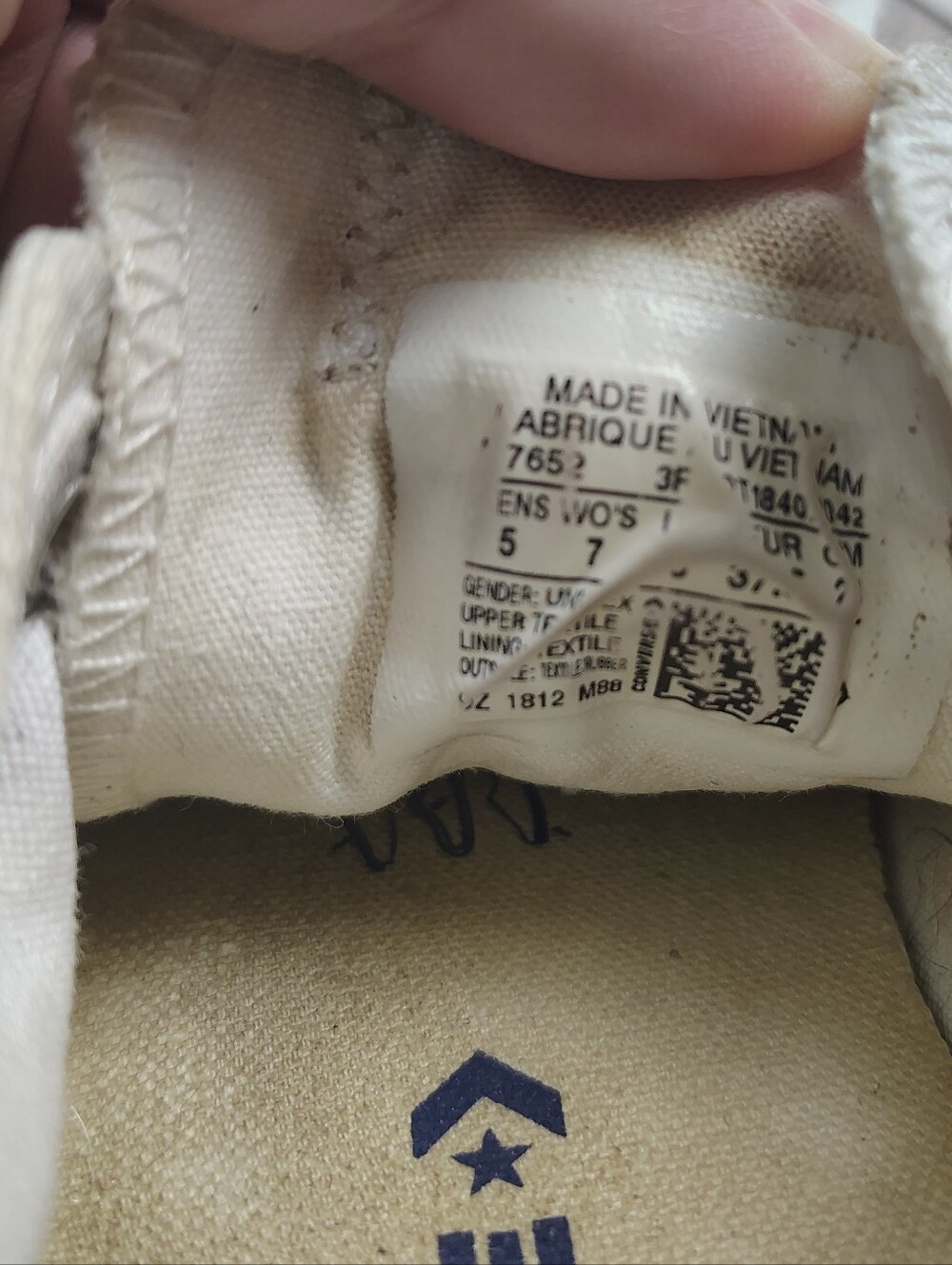 Converse Chuck Taylor Allstar Low Top White Canvas Lace-Up Sneakers Size 7 - Picture 10 of 10